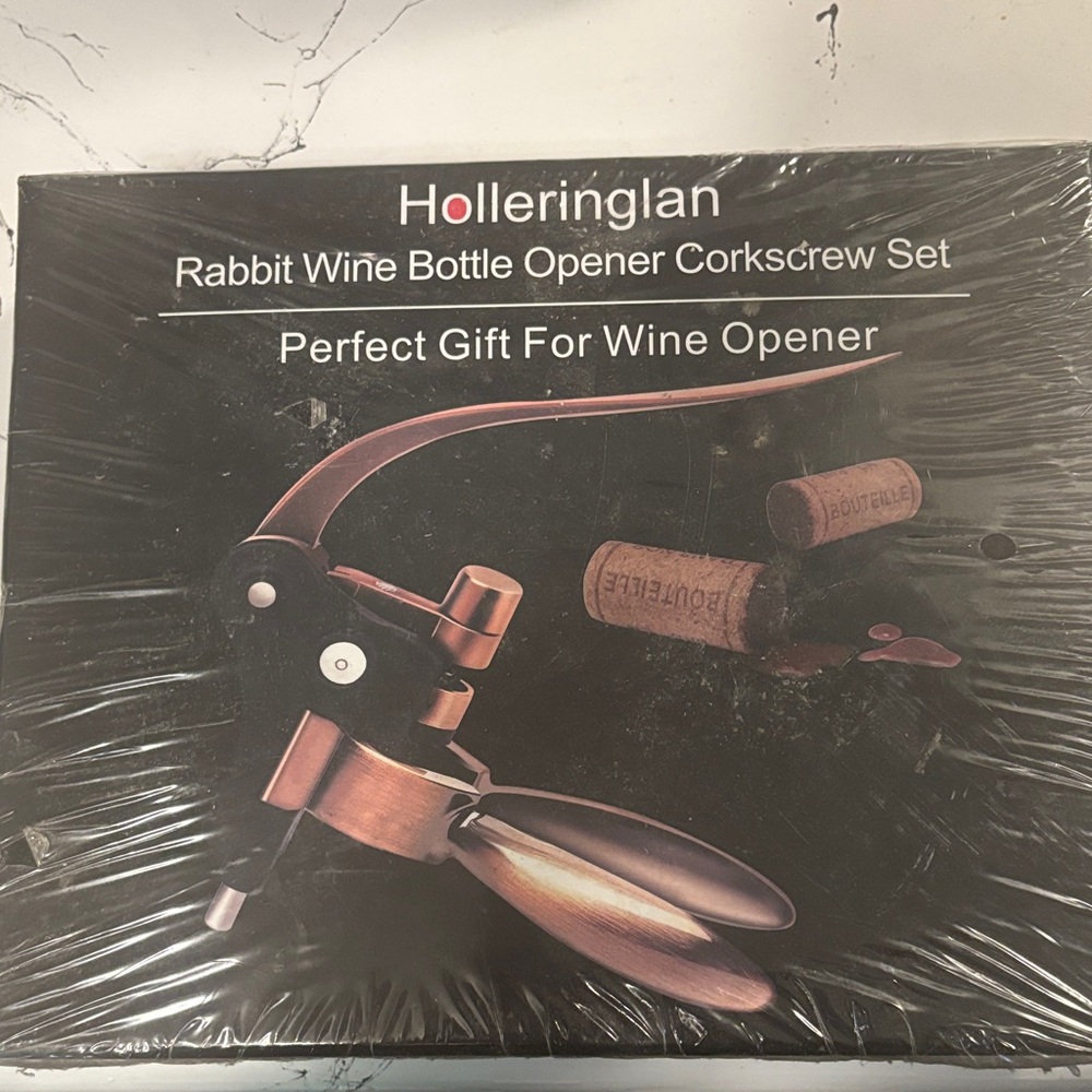 New Holleringlan Rabbit Wine Bottle Opener Corkscrew Set | HillHouse Home